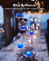 200+Hour 24-Pack Homemory Blue Tea Lights Candles Battery Operated, Flameless Flickering Fake Electric LED Colored