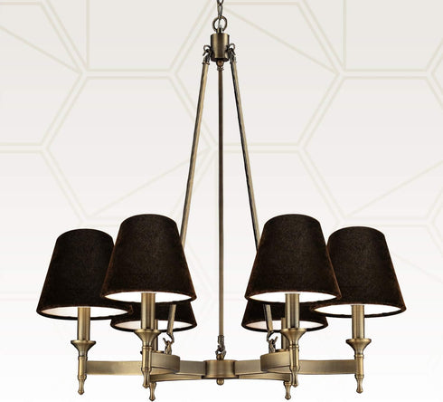 CS-1104-6BR 4 6 5.5, Royal Designs, Inc. Velvet Empire Chandelier Shade, x x Brown