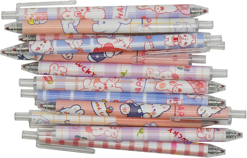 Maydahui 12PCS Rabbits Carrots Gel Pen, Cute Cartoon Pens, Retractable Black Ink for School Supplies