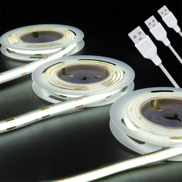 LED Strip Lights USB Short Light Strips, 6500K Bright White Not Dimmable