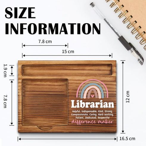 Librarian Sticky Note Holder, Office Decor, Thank You Appreciation Gifts for Women Self-Stick Note Pad Holders WPP14