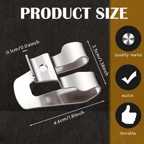 Replacement Belt Clip Hooks, Stainless Steel Driver Belt Clip Tool with Screws (8 Pieces)