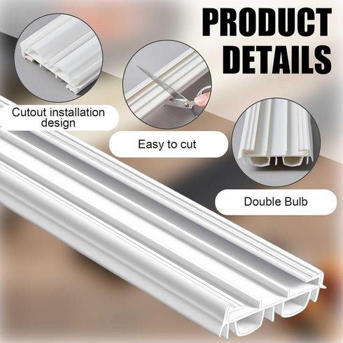 Pushglossy 2 36" 1-3/4" Pcs Slide on Door Sweep Wide Vinyl Weatherstrip Seal for Exterior Doors, Energy Efficient Draft