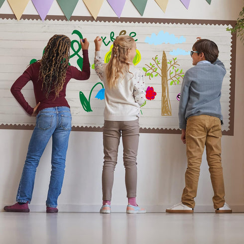 PerKoop 2 Roll Bulletin Board Paper, 3.9 x 12 Feet Background Paper for Home Office School Classroom Decorations