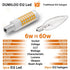E12 60W Bulbs C7,Dimmable,3000K White,600 T6 E12 120V 6W Bulbs Lamp,6 Pack LED Candelabra Replacement Warm Lumen LED