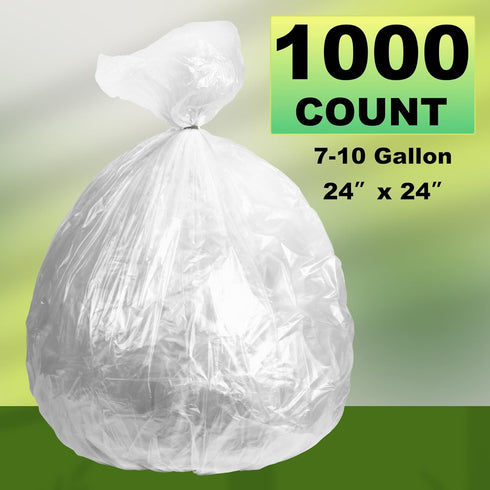 1000 Count 7-10 Commercial Trash Can Liner - Wholesale Garbage Bags on Perforated Roll Gallon Multipurpose for Office