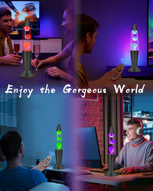 Biulazyda 17 13 Inch Color Changing Black Liquid Motion Lamps: Colors LED Night Light for Adults with Remote & Timer