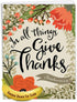 The Best Card Company Flower Thank You Greeting Card (8.5 x 11 Inch, Beautiful Floral Gratitude Notecard)