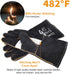 TOPDC 14 Inches Fire/Heat Resistant Leather Welding Gloves for Mig, Tig, Stick, BBQ, Grill, Oven