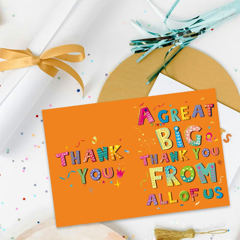 lasuroa 15.75x10.63in Jumbo Thank You Card, Large Appreciation Greeting with Envelope Giant A Great Big Thank You