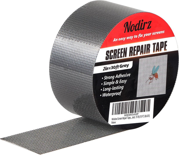 Window Screen Repair Tape, Strong Adhesive Kit for Windows or Doors, Mesh Repair Patch (Grey, 30 FT)