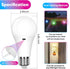 Yochoice 2-Pack A19 Bulbs 15 Dimmable Bulbs 3 Bulb Rechargeable Light with Remote, Colors Shift + Battery Operated