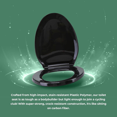 Renovators Supply Manufacturing Plastic Soft Close Toilet Seat Elongated Quiet-Close Lid, Contoured Seat, Easy