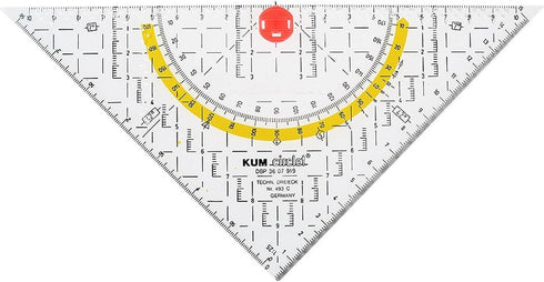 Kum 22cm Crystal Clear Acrylic Technical Compass Triangle