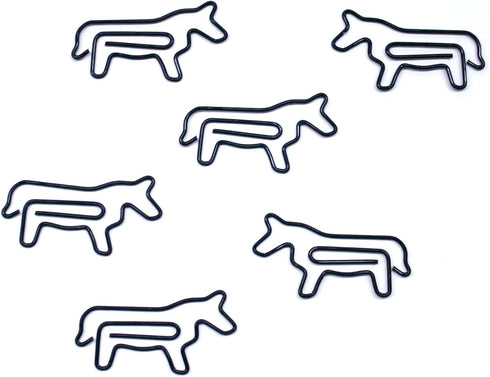 Horse Shaped Paper Clips Great for Paper Clip Collectors or Office Gift - Comes in Round Tin with Lid and Gift Box (100 Count Black) by Butler in the Home