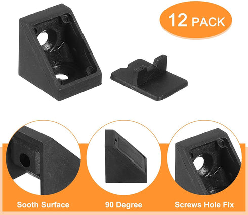 12Pcs 90 uxcell Plastic Corner Braces, Degree Corner Bracket, Right Angle Corner Support Brace, Shelf Board Holder