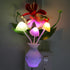 2 AUSAYE PCS Plug-in Night Light with Auto Light Sensor,RGB LED Mushroom Night Light Wall Red Lily Flower Lamp Energy
