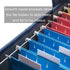 PRANDOM File Organizer Box - Set of 2 Collapsible Decorative Linen Storage with Lids for Office Cabinet (Navy Blue)