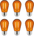 Sunlite 40975 LED S14 String Light Bulb, 2 Watts (25W Equivalent), Medium E26 Base, Transparent, 6 Count