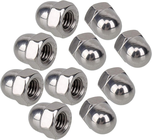 BQLZR 304 Stainless Steel Cap Acorn Hex Nut M6 Right Hand Threads, Marine Replacement for 2007 XC90 & 2009 S-60, Pack