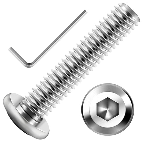 30Pcs M6 x 30mm M6 Screws, Flat Head Hex Socket Cap Screws, 304 Stainless Steel Furniture Screws by Mywish