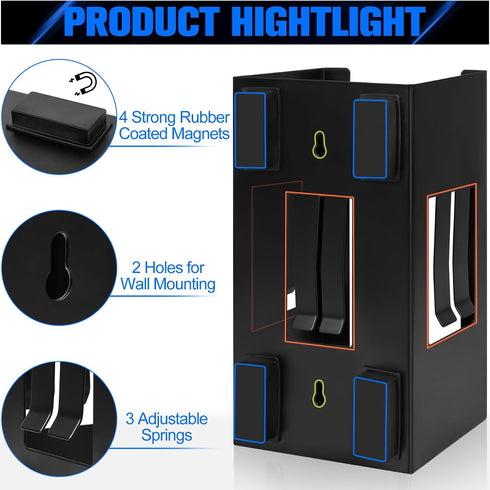 2 Pack Magnetic Glove Dispenser - Heavy Duty Wall Mount & Fridge Organizer for Gloves, Paper Towels, Wipes - Tool-Free