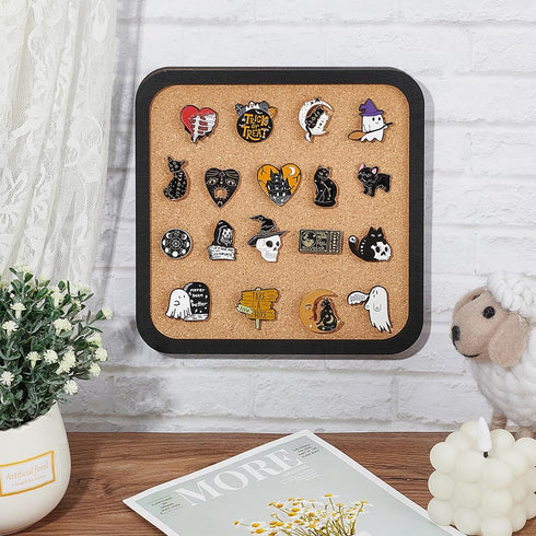 BENECREAT Square Cork Board, 0.8inch Thick Wall Mounted Bulletin Display Board for Office and Home Decor