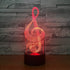 Warm Light 3D 7 Music Note Night Light, Colors Changing Optical Illusion Touch Table Desk Lamp, Perfect Gifts for Kids