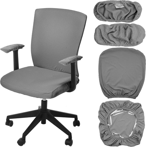 Tallew 4 Pieces Office Chair Covers Set Computer Universal Protective Stretchable Chair