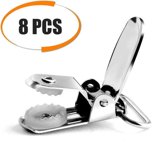 Buyless Fashion 1” Heavy Duty Metal Clips - 8 Clips for Suspenders, Pacifiers, Bib Clips, Toy Holder