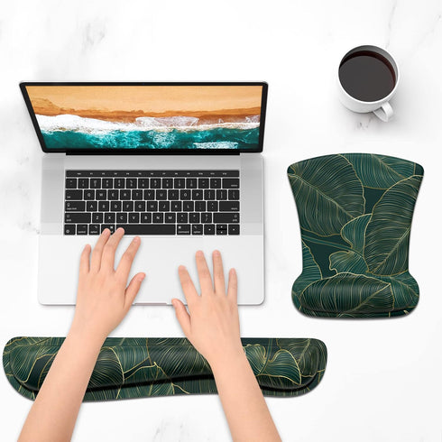 ITNRSIIET Mouse Pad Wrist Support Keyboard Wrist Rest Pad Ergonomic Mousepad Non-Slip Memory Foam Keyboard Pad Easy Typing Pain Relief Perfect for PC Laptop Gaming Office,Palm Texture