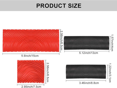 Rubber Empaistic Wood Grain Graining Pattern Tool, DIY Wood Texture Painting Tool for Wall Room Decoration