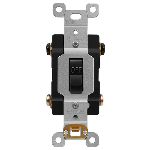 ENERLITES 30 Amp Double-Pole Toggle Light Switch, 30A 120/277V, Industrial Grade, UL Listed, Black