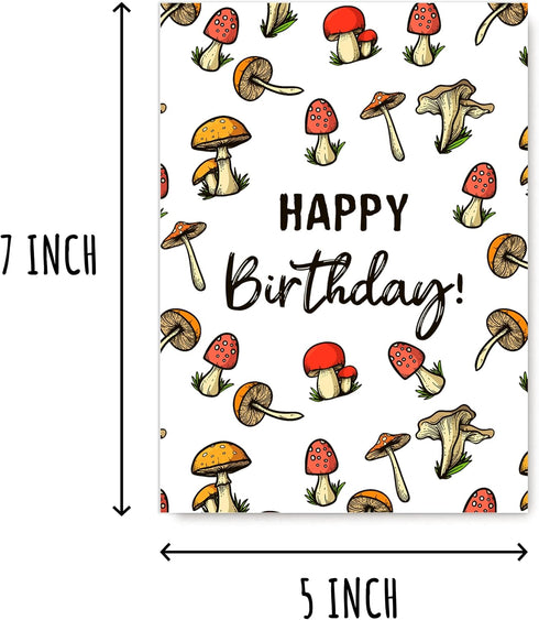 GoGiDesigns Mushroom Birthday Card - Birthday Greeting Card - Cute Mushroom Card - Anniversary Card - Gift For Friends