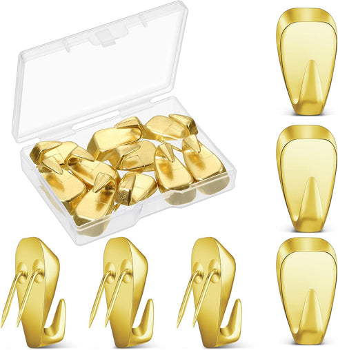 LEIFIDE Cubicle Hooks, Fabric Panel Wall Hooks for Office Home Kitchen Room, 10 Pieces (Gold)