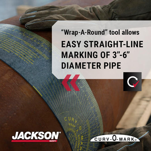 Jackson Safety Pipe Measuring Tool - Wrap-A-Round Tape Pipe Fitting Tool - Medium - Black