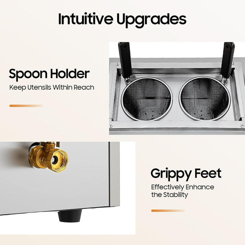 Jiabailie 2 Cooker,2500W Commercial 2 Holes Noodle Cooking Machine,Electric Pasta Spaghetti Noodles Pasta Boiler,Pasta
