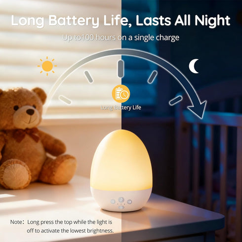 Dimming, Harmless, JolyWell Night Light for Kids, Baby Night Light with Sound Machine, RGB Egg Night Light for Nursery