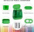 Sonuimy 4 Pcs Manual Pencil Sharpeners, Dual Holes Compact Colored Handheld Pencil Sharpener for Kids with Lid Adults