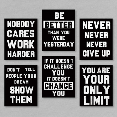 HOMANGA Inspirational Wall Art, Motivational Posters for College Dorm Decor, Set of 6 Canvas Prints 8x10 Inch Unframed