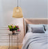 24cm Cabilock Bamboo Woven Lamp Shade, Handmade Weave Lampshade Natural Wicker Chandelier Lamp Cover Boho Lamp Shades
