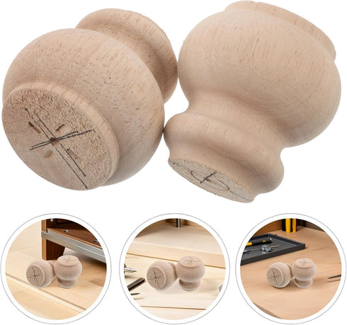 8x8cm, 2pcs Solid Wood Table Legs Furniture Legs for Sofa, Tv Stand, Dresser Replacement Feet, Unfinished Hardwood Base