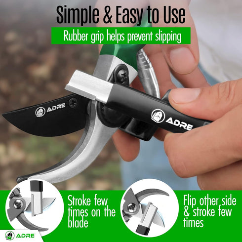 Adre Garden Tool Blade Sharpener, Professional Carbide Knife Sharpener for Gardening Tools, Pocket-Sized