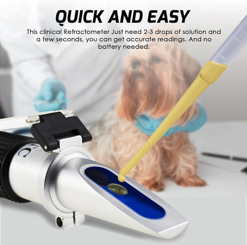 3-in-1 Veterinary Refractometer, Animal Clinical Refractometer for Cat and Dog Urine Specific Gravity with ATC