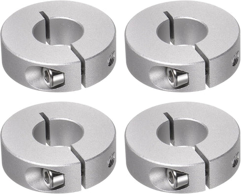 4pcs Shaft Collar Set, 17mm Bore Aluminum Alloy Set Screw Split Clamp-On Collars for Machine Tools