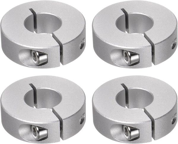 4pcs Shaft Collar Set, 17mm Bore Aluminum Alloy Set Screw Split Clamp-On Collars for Machine Tools