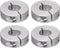 4pcs Shaft Collar Set, 17mm Bore Aluminum Alloy Set Screw Split Clamp-On Collars for Machine Tools