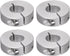 4pcs Shaft Collar Set, 17mm Bore Aluminum Alloy Set Screw Split Clamp-On Collars for Machine Tools