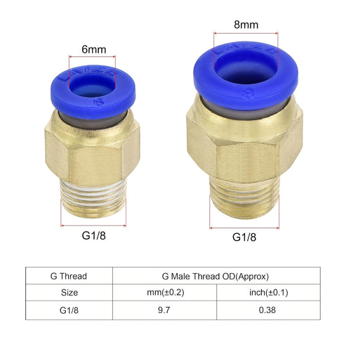 uxcell Pneumatic Air Cylinder 20mm Bore 25mm Stroke, MAL 20x25 with Y Connector and Quick Fittings for Automatic