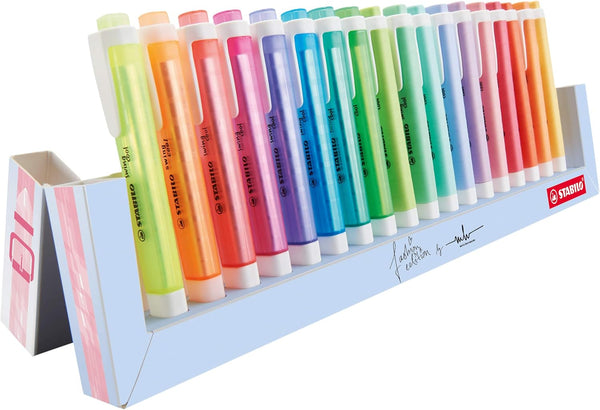STABILO Highlighter Swing Cool, Deskset of 18, Assorted Colors, 8 Neon & 10 Pastel